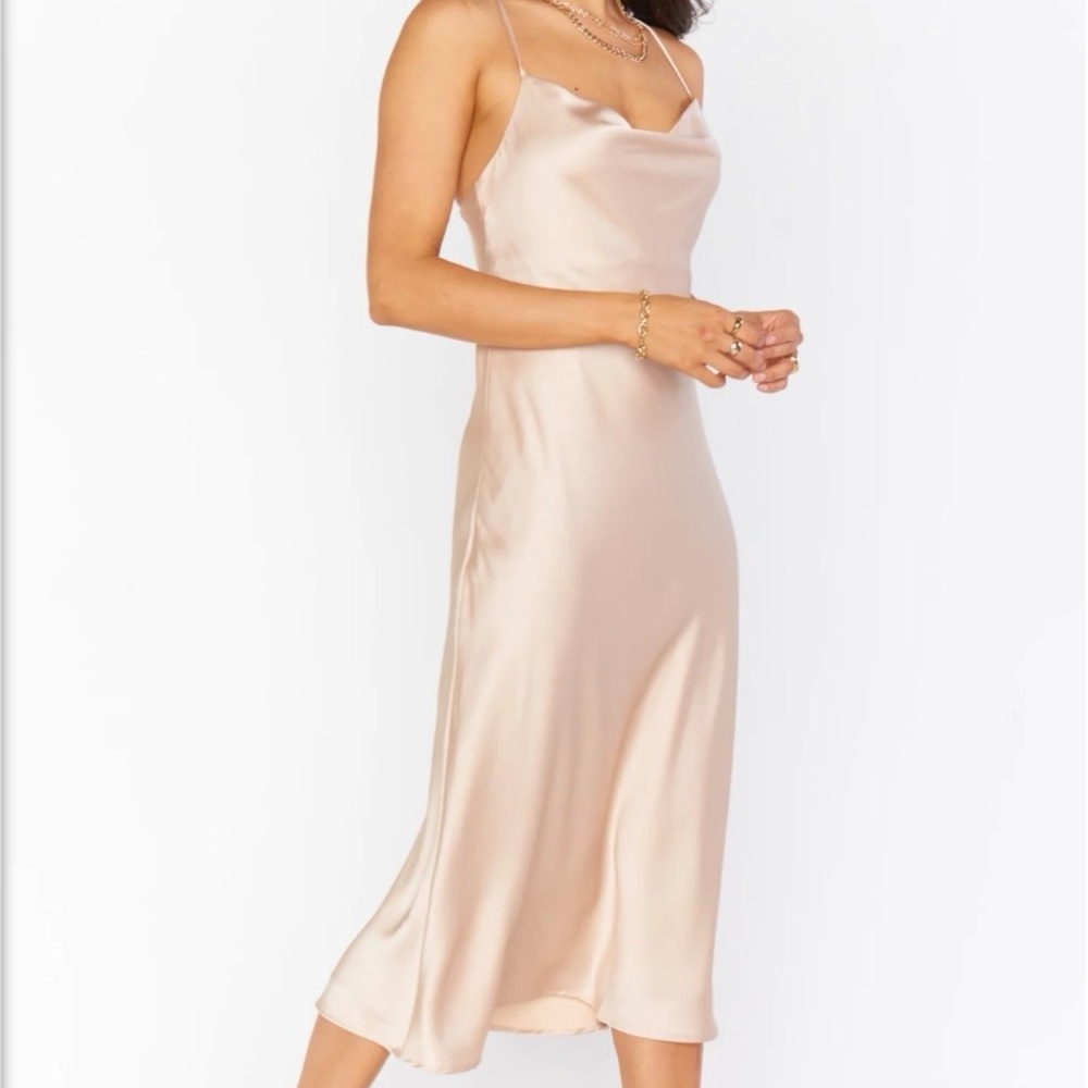 Show Me Your MuMu Champagne Luxe Satin Bridesmaids Slip Dress